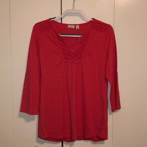 L.L. Bean Long Sleeve Pink 1/4 Sleeve Shirt